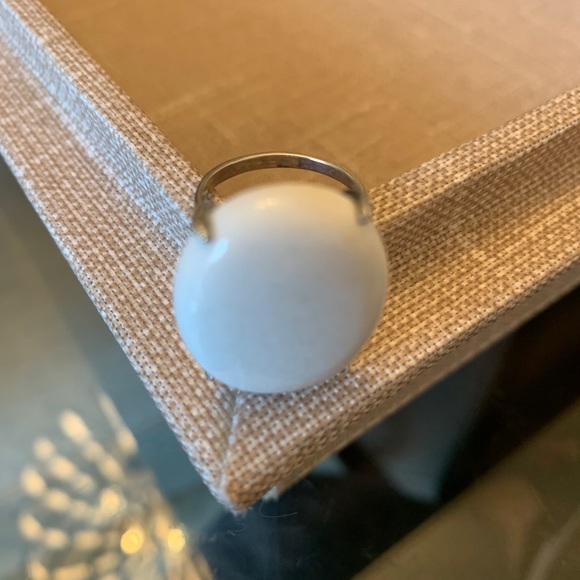 Sterling Silver Ring with Genuine White Gemstone - Picture 5 of 5